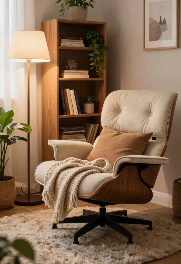 17 Eames Lounge Chair Living Room Ideas: Iconic Modern Comfort - 4. Cozy Corner Nook 1