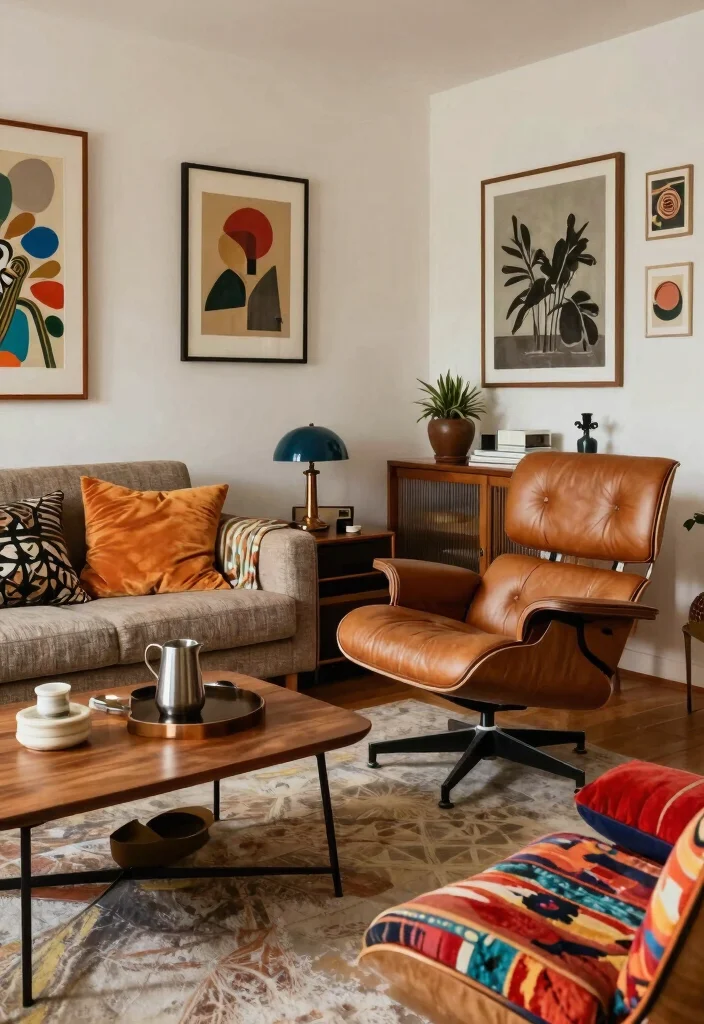 17 Eames Lounge Chair Living Room Ideas: Iconic Modern Comfort - 5. Eclectic Mix and Match 1