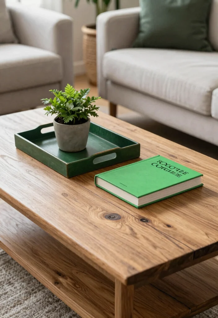 17 Forest Green Living Room Decor Ideas Rich Calm and Trendy - 10. Green Element Accessories 1