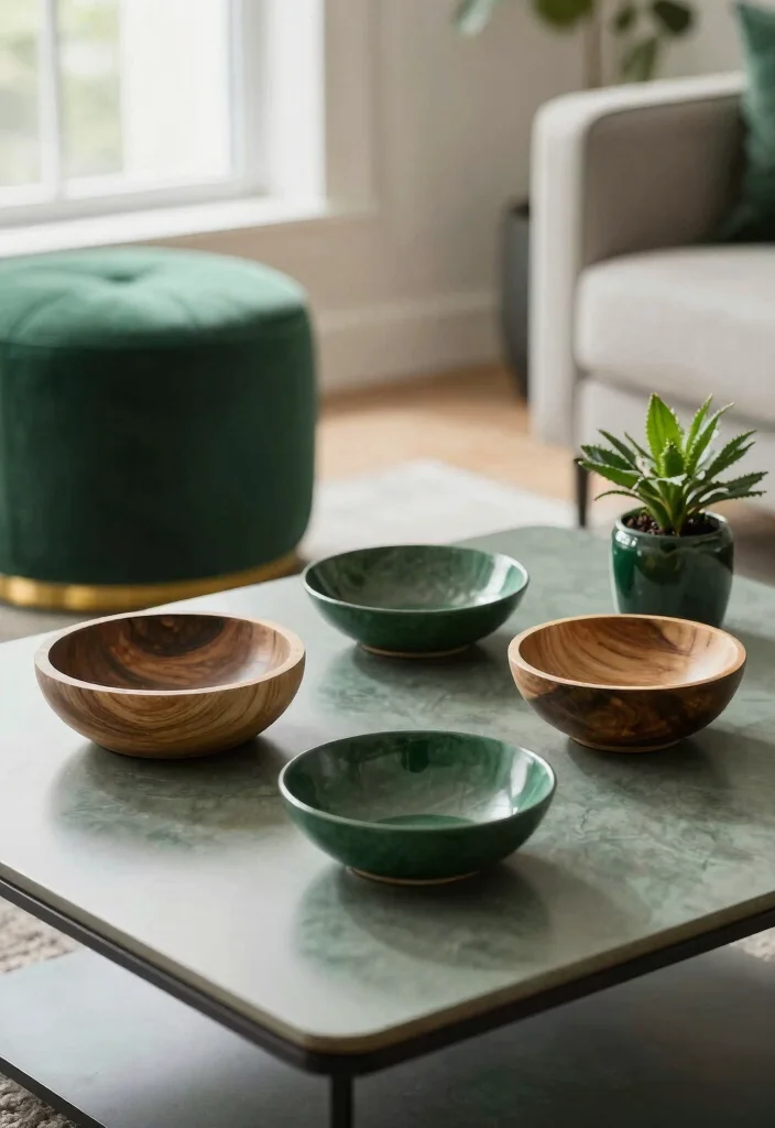 17 Forest Green Living Room Decor Ideas Rich Calm and Trendy - 16. Stylish Forest Green Accessories 1