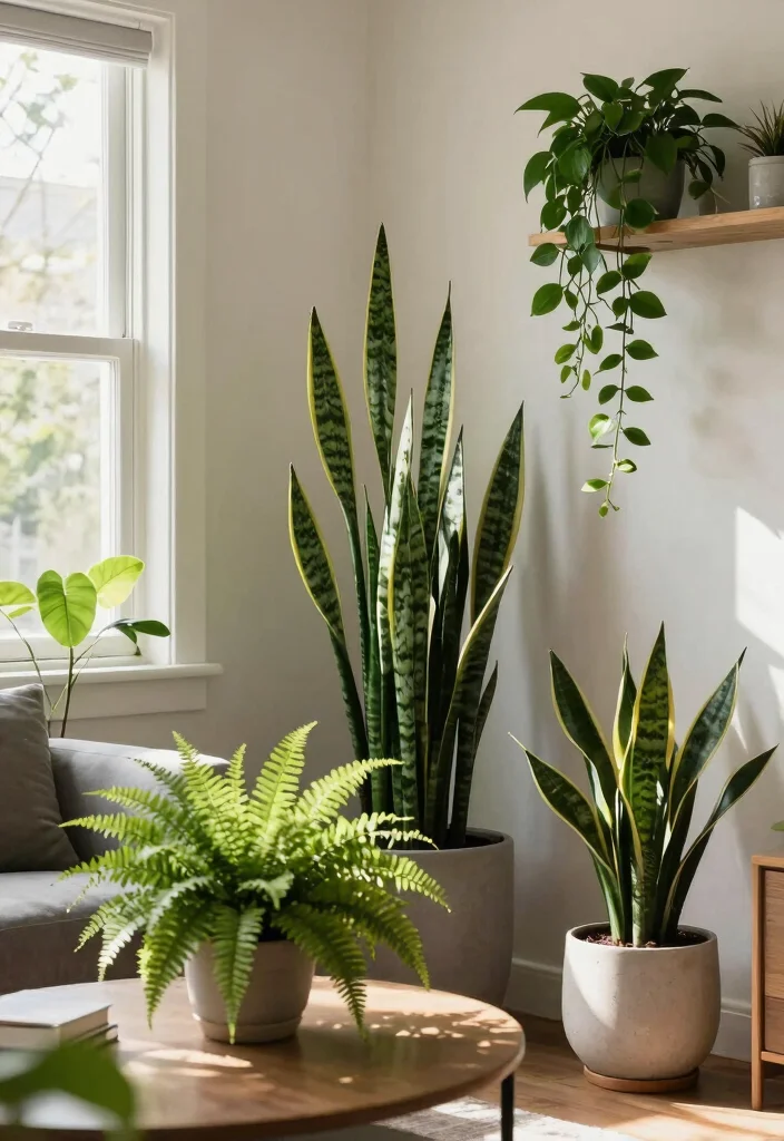 17 Forest Green Living Room Decor Ideas Rich Calm and Trendy - 5. Green Plants and Foliage 1