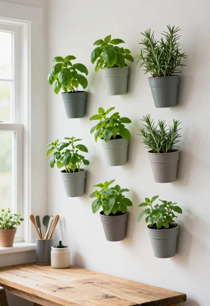 17 Living Room Plant Wall Ideas Fresh Lush Impact - 10. Indoor Herb Wall 1