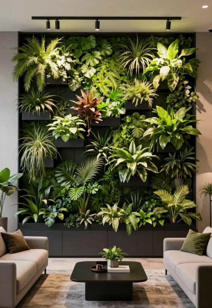 17 Living Room Plant Wall Ideas Fresh Lush Impact - 12. Indoor Green Wall Garden 1