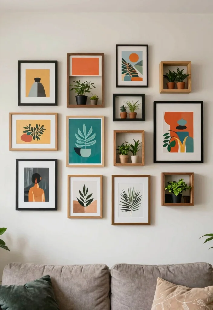 17 Living Room Plant Wall Ideas Fresh Lush Impact - 5. Gallery Wall with Plants 1