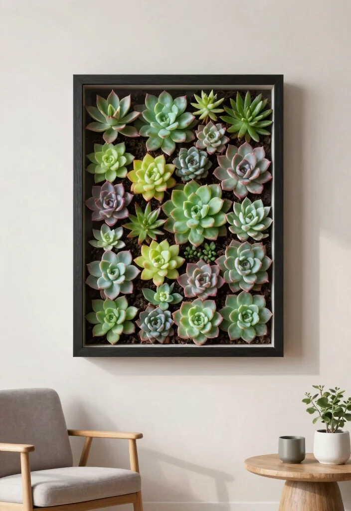 17 Living Room Plant Wall Ideas Fresh Lush Impact - 8. Succulent Wall Art 1