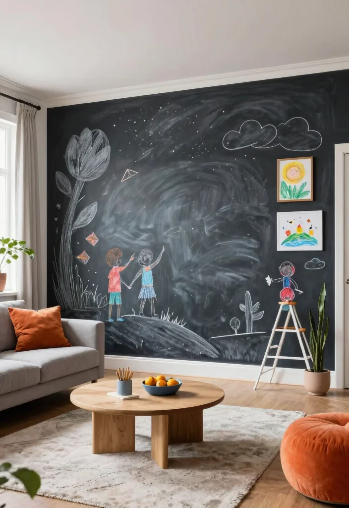 17 Living Room Wall Mural Ideas Artistic Statement Decor - 15. Interactive Art 1