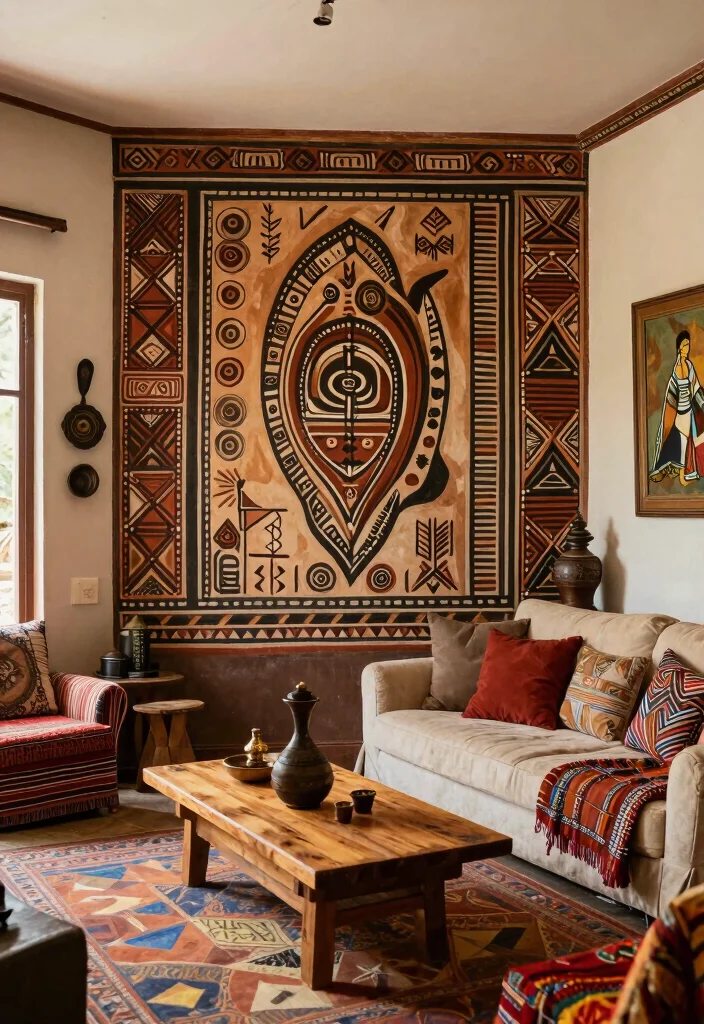 17 Living Room Wall Mural Ideas Artistic Statement Decor - 8. Cultural Heritage 1