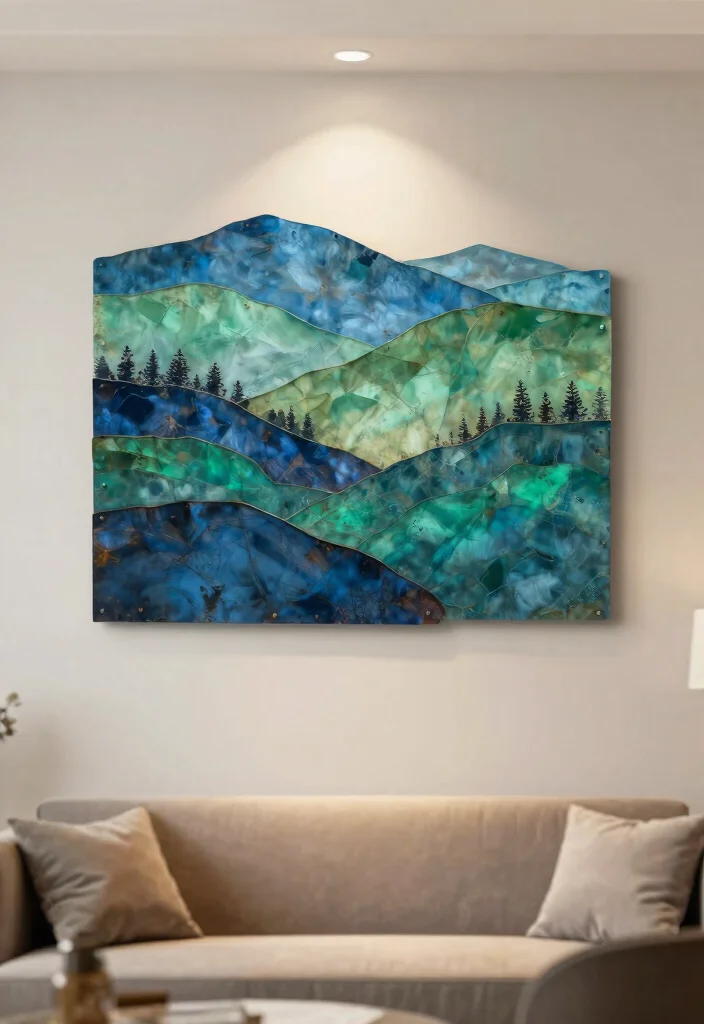 17 Metal Wall Decor Living Room Ideas: Modern Industrial Edge - 13. Layered Metal Wall Art 1