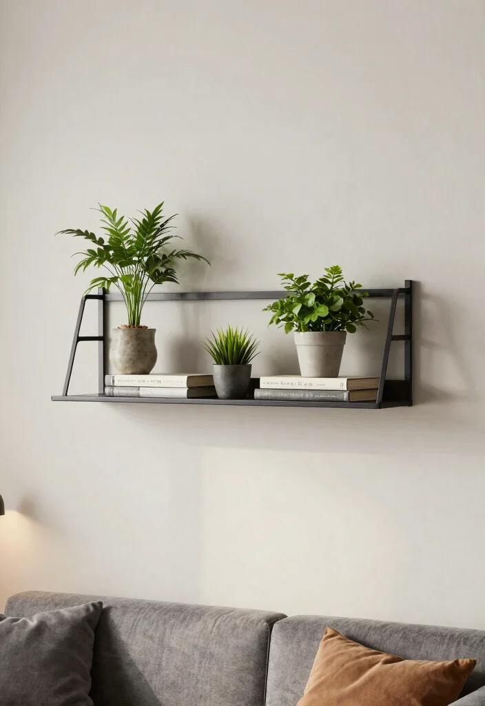 17 Metal Wall Decor Living Room Ideas: Modern Industrial Edge - 16. Functional Metal Wall Art 1