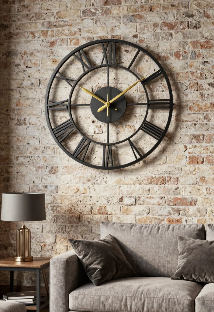 17 Metal Wall Decor Living Room Ideas: Modern Industrial Edge - 5. Metal Wall Clocks 1