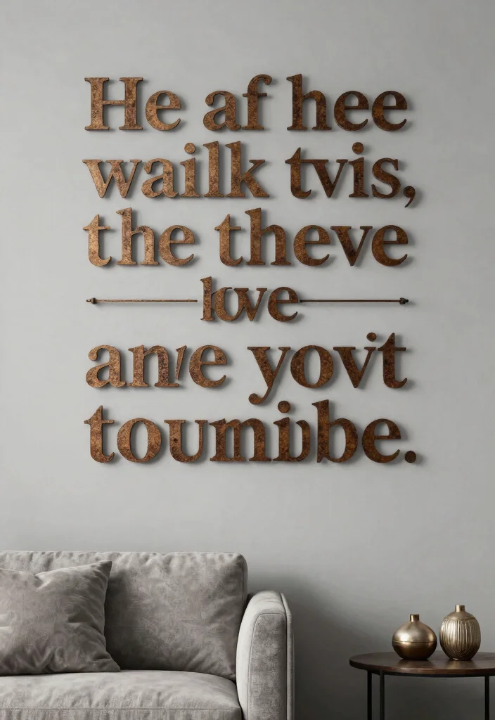 17 Metal Wall Decor Living Room Ideas: Modern Industrial Edge - 8. Metal Letter Wall Art 1