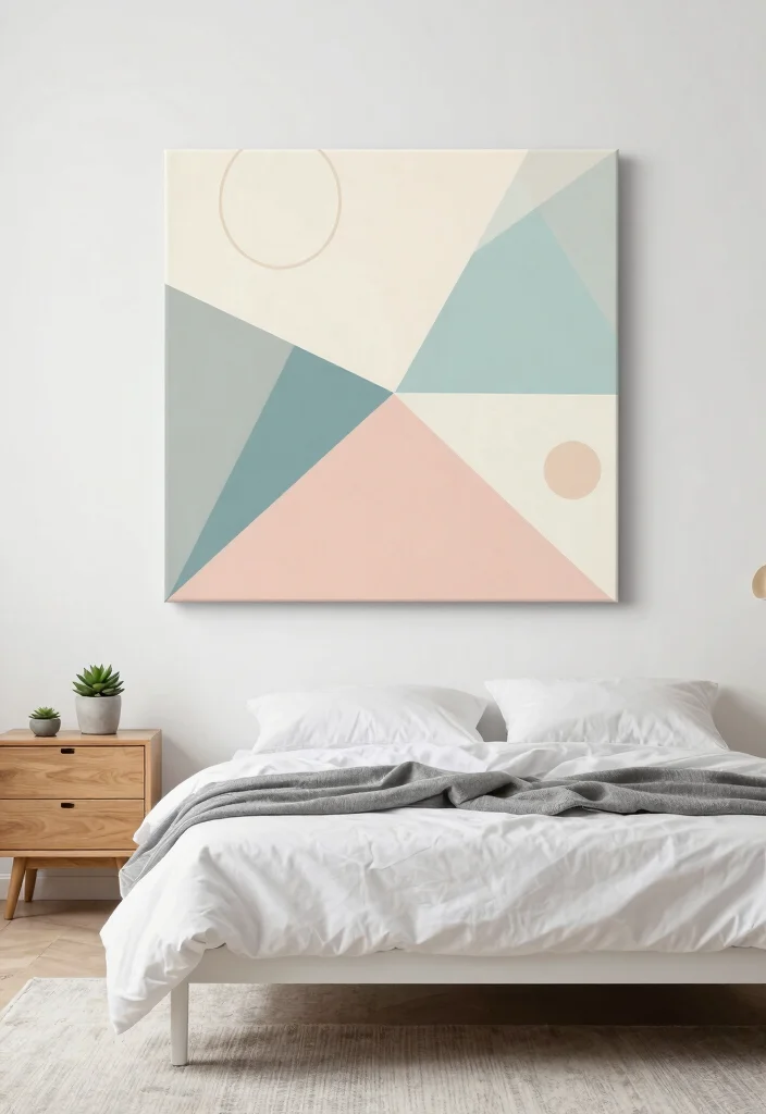 17 Painting Ideas on Canvas for Bedroom Artistic Touch - 1. Geometric Minimalism 1