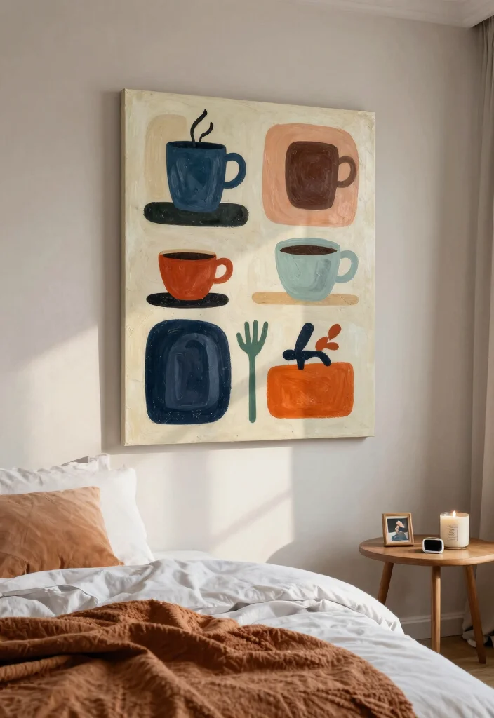 17 Painting Ideas on Canvas for Bedroom Artistic Touch - 10. Daily Life Abstracts 1