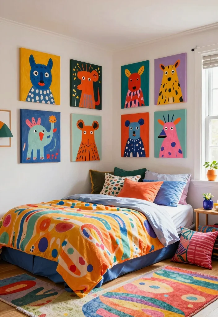 17 Painting Ideas on Canvas for Bedroom Artistic Touch - 12. Whimsical Elements 1