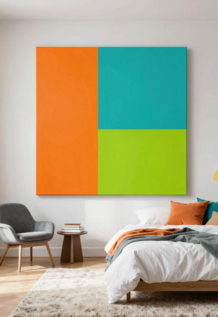 17 Painting Ideas on Canvas for Bedroom Artistic Touch - 3. Bold Color Blocks 1