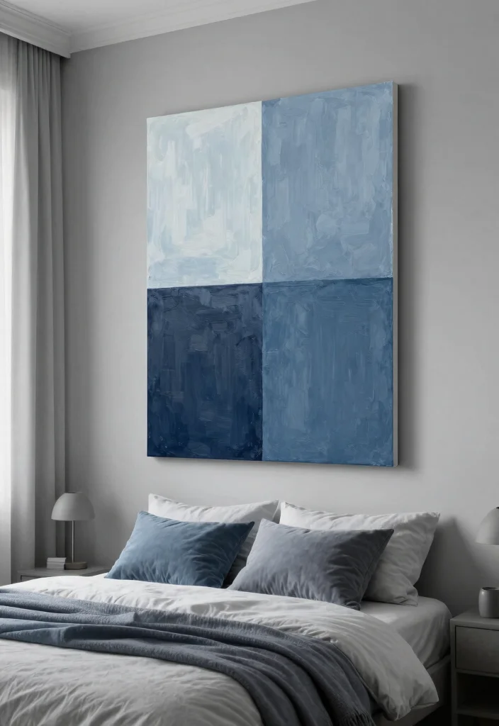 17 Painting Ideas on Canvas for Bedroom Artistic Touch - 4. Monochromatic Mood 1