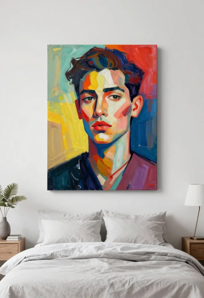 17 Painting Ideas on Canvas for Bedroom Artistic Touch - 6. Abstract Portraiture 1