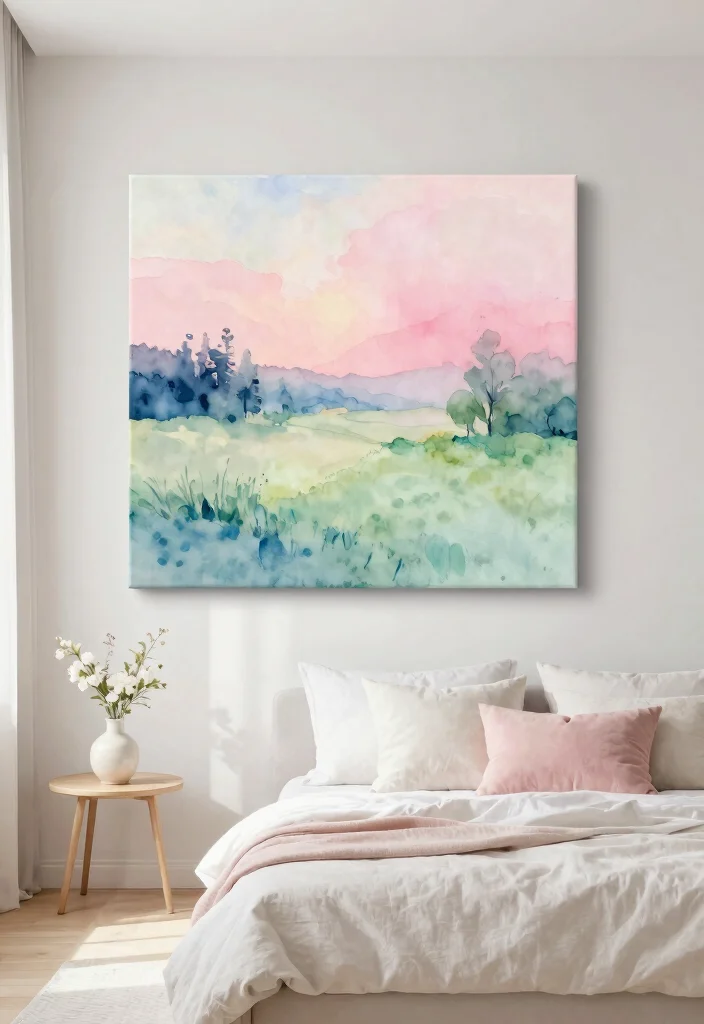 17 Painting Ideas on Canvas for Bedroom Artistic Touch - 7. Soft Watercolors 1