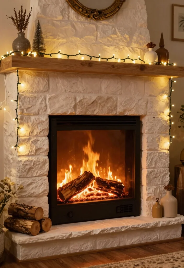 17 Small Cozy Bedroom Ideas Fairy Lights Room Decor Magic - 13. Faux Fireplace with Lights 1