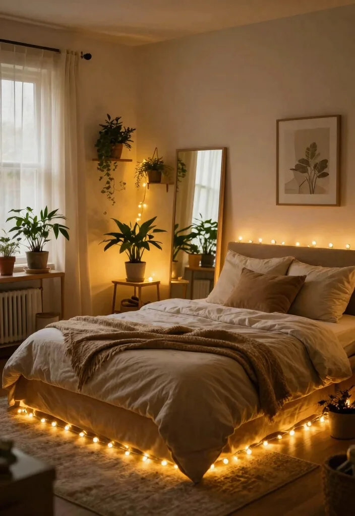 17 Small Cozy Bedroom Ideas Fairy Lights Room Decor Magic - 14. Mood Lighting with Fairy Lights 1