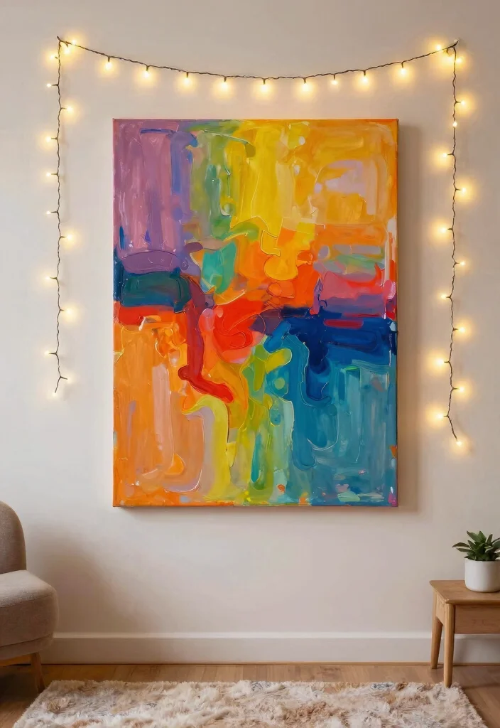 17 Small Cozy Bedroom Ideas Fairy Lights Room Decor Magic - 4. Wall Art with Fairy Lights 1