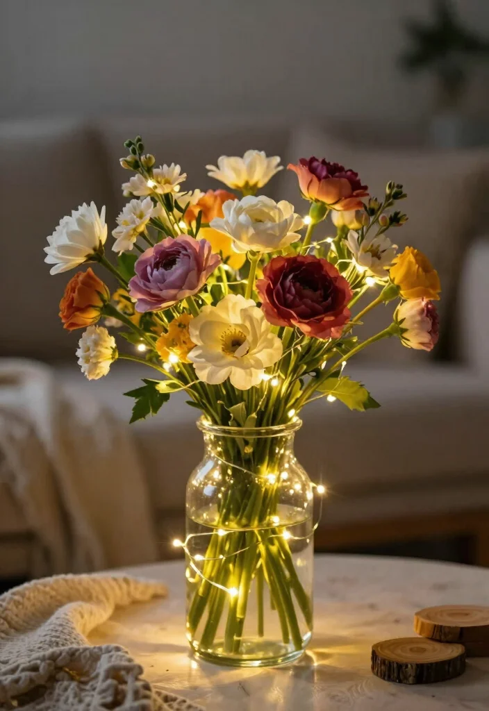 17 Small Cozy Bedroom Ideas Fairy Lights Room Decor Magic - 5. Fairy Light Bouquets 1