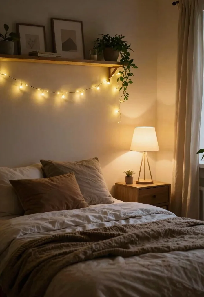 17 Small Cozy Bedroom Ideas Fairy Lights Room Decor Magic - 7. Layered Lighting Effects 1