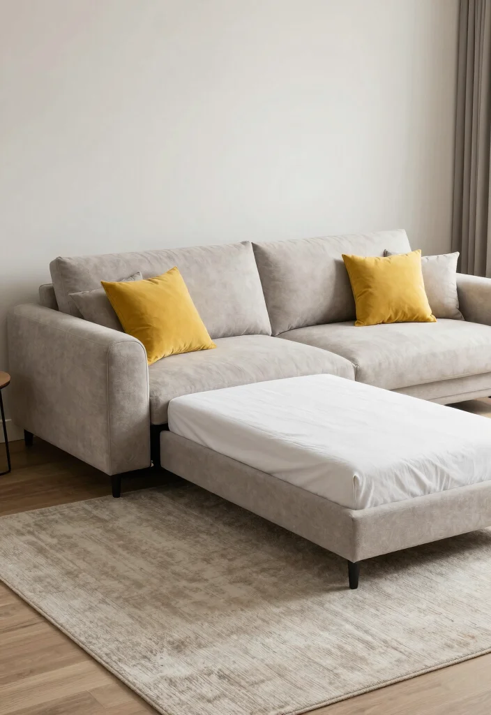 17 Sofa Bed Living Room Ideas for Smart, Flexible Living - 6. Versatile Space Saver 1