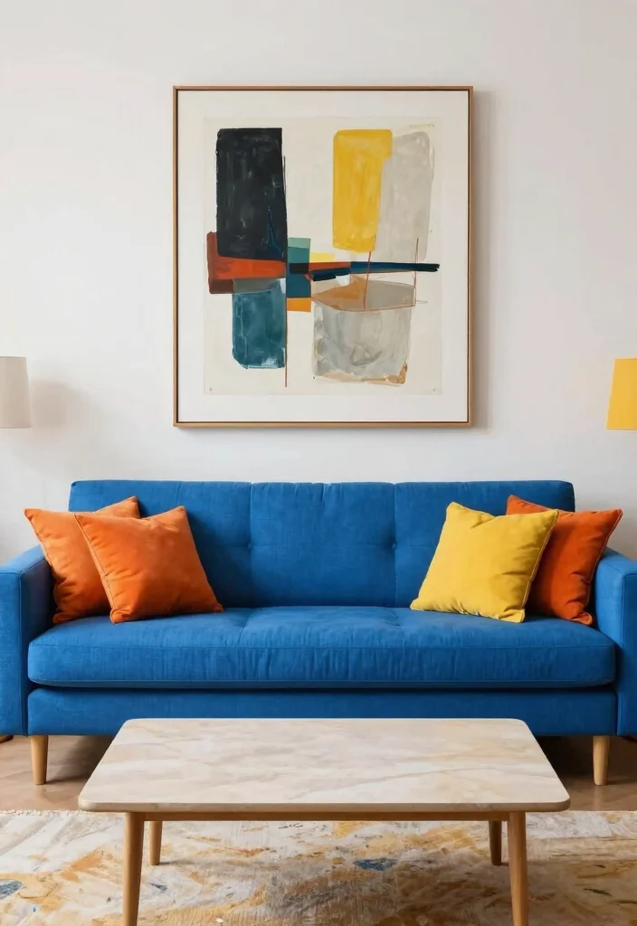 17 Sofa Bed Living Room Ideas for Smart, Flexible Living - 9. Color Block Fun 1