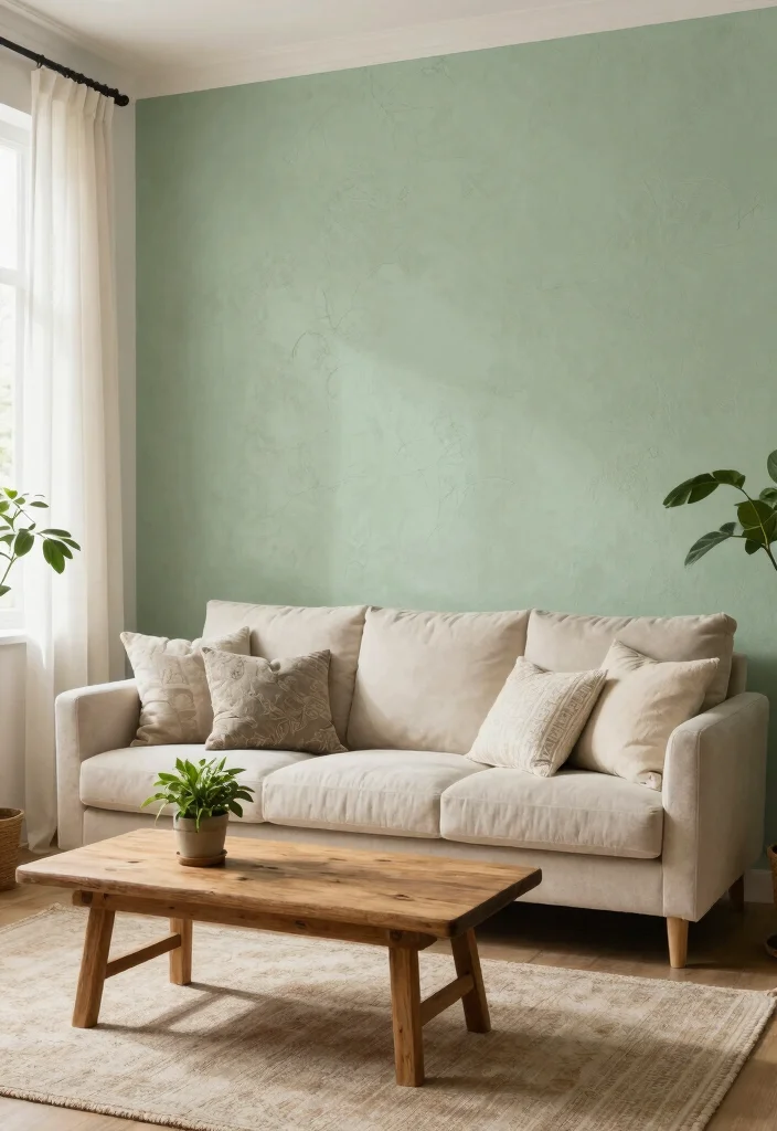 17 Venetian Plaster Walls Living Room Ideas Soft Luxury Texture - 1. Soft Sage Green Serenity 1