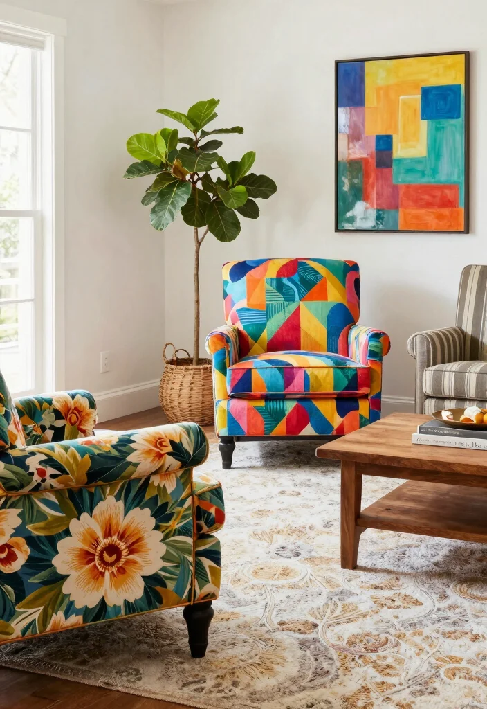 18 Accent Chairs Living Room Ideas Stylish Extra Seating - 1. Bold Patterns for a Pop of Fun 1
