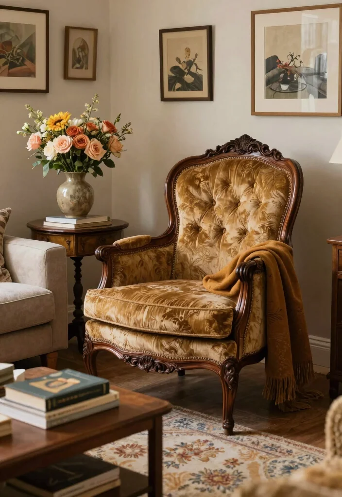 18 Accent Chairs Living Room Ideas Stylish Extra Seating - 3. Vintage Finds for Character 1