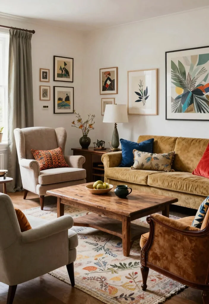 18 Accent Chairs Living Room Ideas Stylish Extra Seating - 8. Layering with a Mix of Styles 1