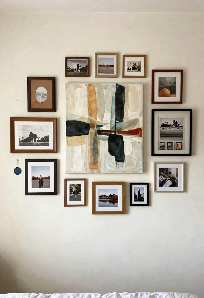 18 Bedroom Back Wall Design Ideas: Stylish Focal Points - 15. Layered Wall Art 1