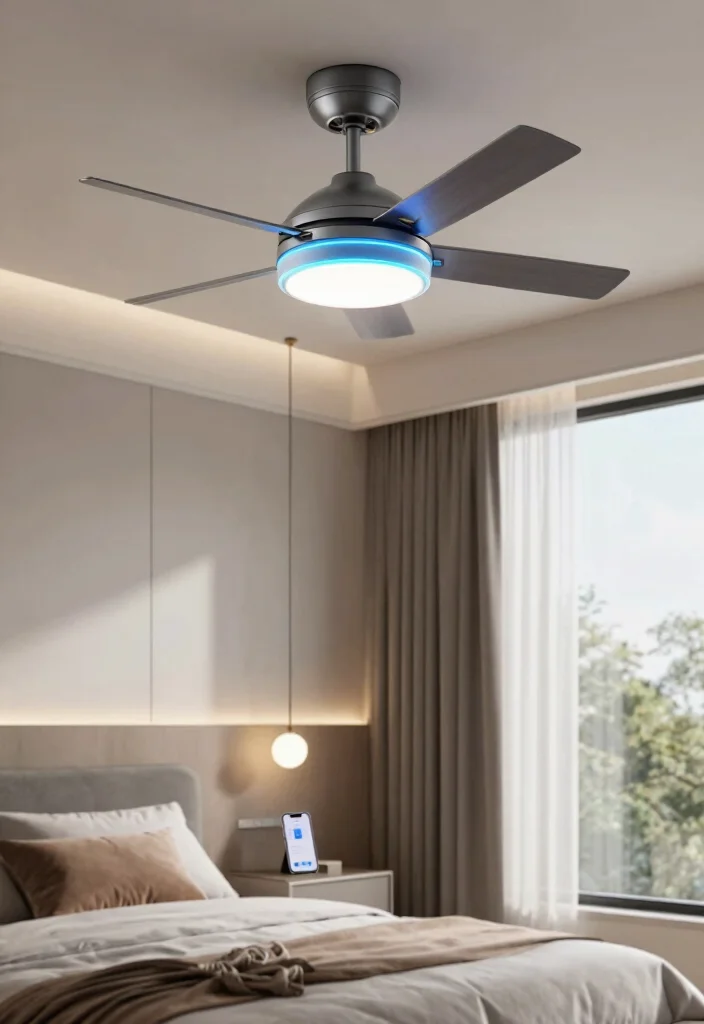18 Bedroom Ceiling Fans With Light Ideas Comfort and Design - 5. Smart Ceiling Fan Technology 1