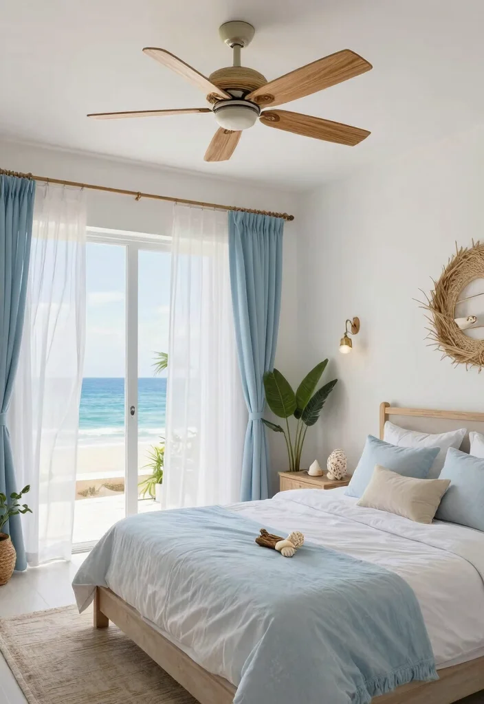 18 Bedroom Ceiling Fans With Light Ideas Comfort and Design - 6. Coastal Vibes 1