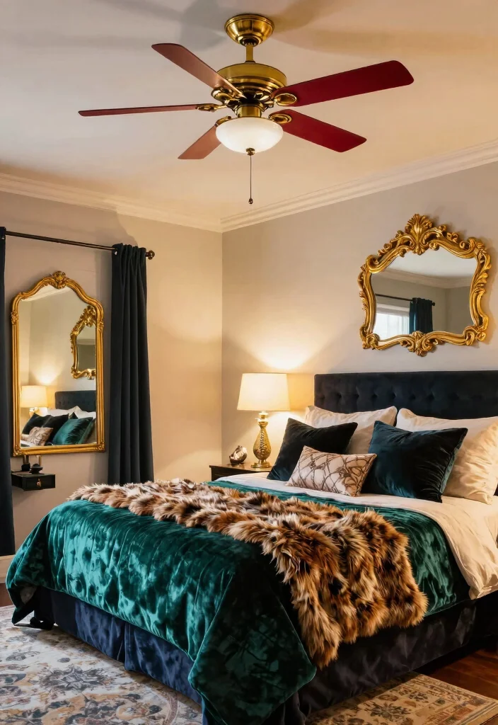 18 Bedroom Ceiling Fans With Light Ideas Comfort and Design - 7. Vintage Glam 1