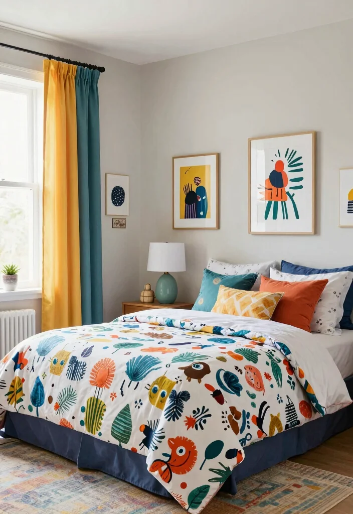 18 Cute Bedroom Ideas for Teens: Fun Stylish Spaces - 16. Whimsical Prints and Patterns 1