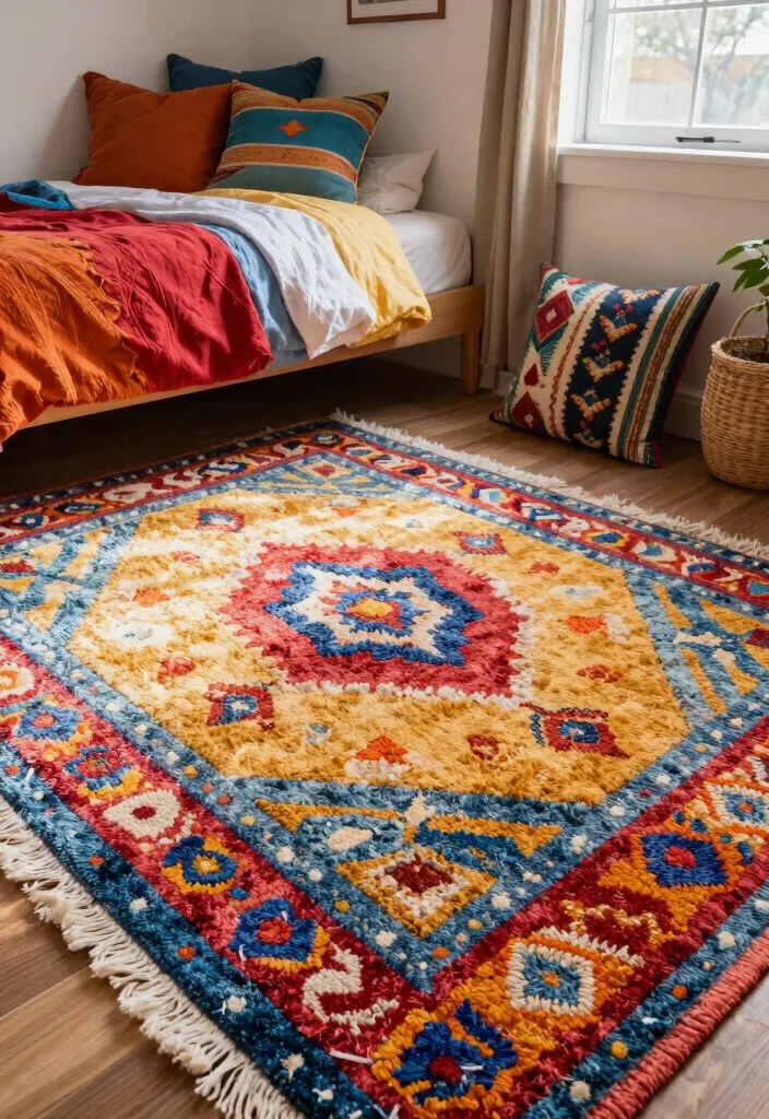18 Cute Bedroom Ideas for Teens: Fun Stylish Spaces - 8. Bright Plush Rugs 1