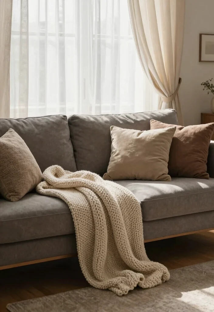 18 Living Room Decor Around TV Ideas Balanced and Stylish - 15. Soft Textiles for Comfort 1