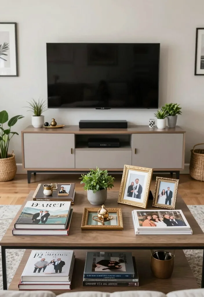 18 Living Room Decor Around TV Ideas Balanced and Stylish - 18. Personal Touches and Accessories 1