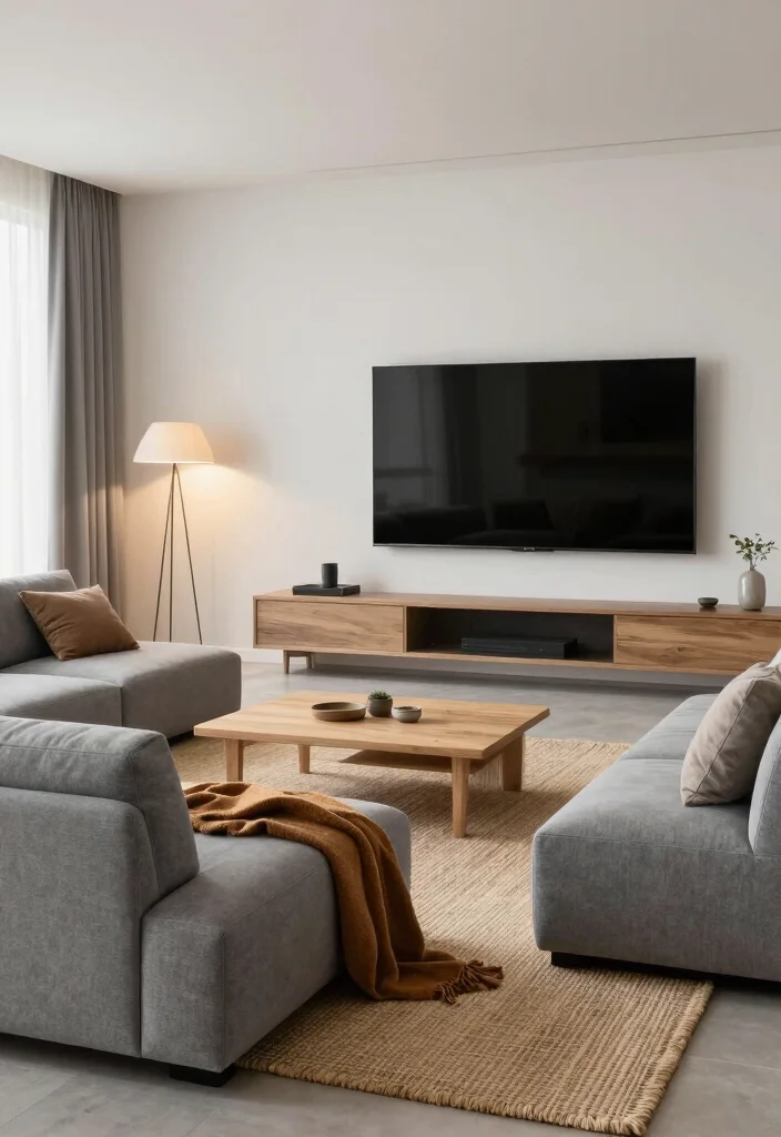 18 Living Room Decor Around TV Ideas Balanced and Stylish - 2. Modular Furniture: Versatile and Stylish 1