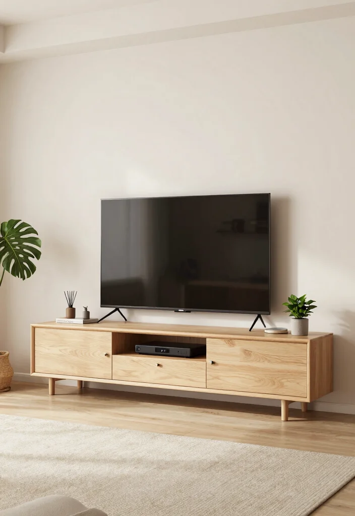 18 Living Room Decor Around TV Ideas Balanced and Stylish - 3. Minimalist Entertainment Units 1