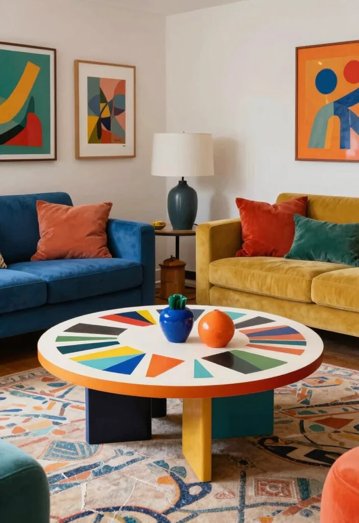 18 Living Room With Round Coffee Table Ideas Flow and Balance - 4. Bold Patterns and Textures 1