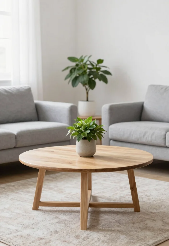 18 Living Room With Round Coffee Table Ideas Flow and Balance - 5. Minimalist Scandinavian Style 1