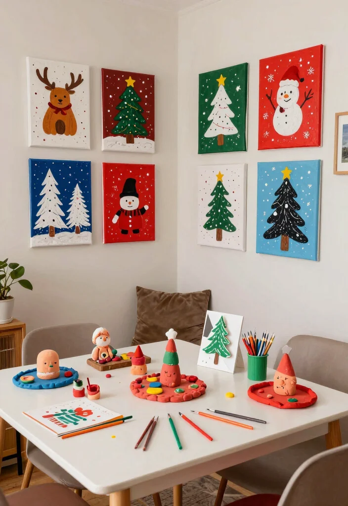 18 Living Room Xmas Decor Ideas Cozy Festive Magic - 13. DIY Holiday Art 1