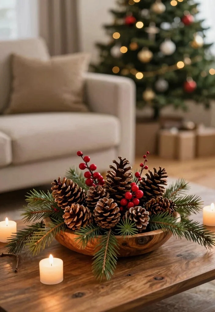18 Living Room Xmas Decor Ideas Cozy Festive Magic - 4. Natural Centerpieces 1