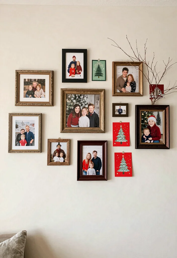 18 Living Room Xmas Decor Ideas Cozy Festive Magic - 9. Festive Gallery Wall 1