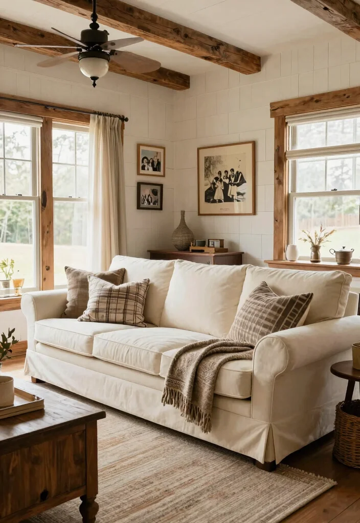 18 Mario Bellini Sofa Living Room Ideas: Iconic Statement Style - 10. Farmhouse Fusion 1