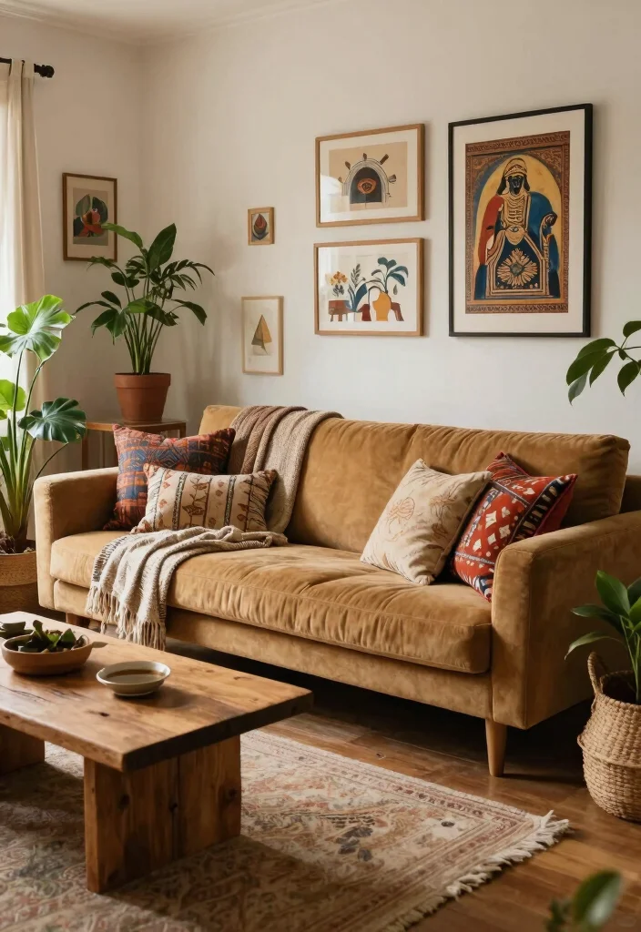 18 Mario Bellini Sofa Living Room Ideas: Iconic Statement Style - 4. Cozy Bohemian Vibes 1